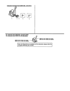 Carburetor Diagram and Parts List for BV1850 Type 3 Weed Eater Leaf Blower / Vacuum
